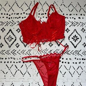 Red lingerie set